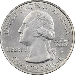 سکه کوارتر دلار 2018D ساحل دریاچه ملی راکس - MS62 - آمریکا