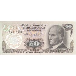 اسکناس 50 لیره بدون تاریخ (1976-1983) جمهوری - تک - UNC63 - ترکیه