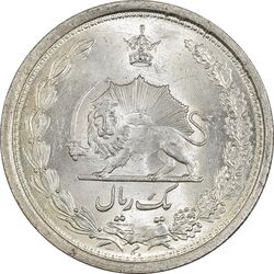 سکه 1 ریال 1313/2 (سورشارژ تاریخ نوع یک) - MS65 - رضا شاه