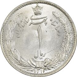 سکه 1 ریال 1313 (3 تاریخ بالا) - MS65 - رضا شاه