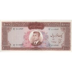 اسکناس 1000 ریال (بهنیا - سمیعی) - تک - UNC - محمد رضا شاه