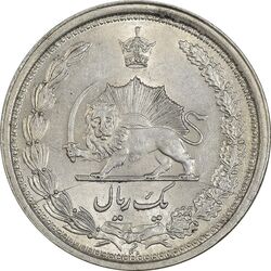 سکه 1 ریال 1313/0 (سورشارژ تاریخ) - MS62 - رضا شاه