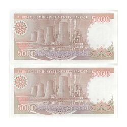 اسکناس 5000 لیره بدون تاریخ (1990) جمهوری - جفت - UNC63 - ترکیه