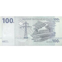 اسکناس 100 فرانک 2013 جمهوری دموکراتیک - تک - UNC63 - کنگو