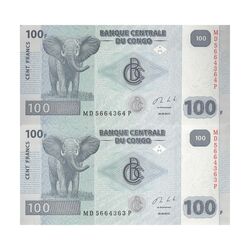 اسکناس 100 فرانک 2013 جمهوری دموکراتیک - جفت - UNC63 - کنگو