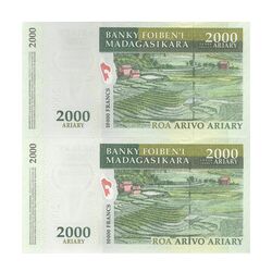 اسکناس 2000 آریاری بدون تاریخ (2007) جمهوری سوم - جفت - UNC63 - ماداگاسکار