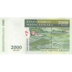 اسکناس 2000 آریاری بدون تاریخ (2007) جمهوری سوم - تک - UNC63 - ماداگاسکار