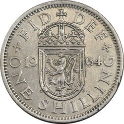 سکه 1 شیلینگ 1964 (سپر اسکاتلند) الیزابت دوم - EF40 - انگلستان