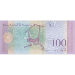 اسکناس 100 بولیوار 2018 جمهوری بولیواری - تک - UNC63 - ونزوئلا