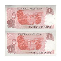 اسکناس 1 پزو بدون تاریخ (1984) جمهوری فدرال - PCL, EGV -  جفت - UNC63 - آرژانتین