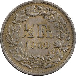 سکه 1/2 فرانک 1969 دولت فدرال - EF45 - سوئیس