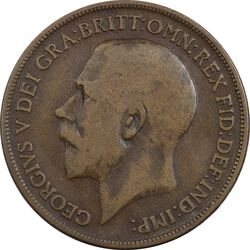 سکه 1 پنی 1917 جرج پنجم - VF30 - انگلستان