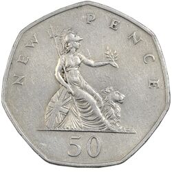 سکه 50 نیو پنس 1969 الیزابت دوم - EF45 - انگلستان