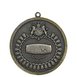 مدال دومین دوره مسابقات قهرمانی کارگران کشور 1350 - AU - محمد رضا شاه
