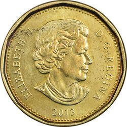 سکه 1 دلار 2013 الیزابت دوم - MS61 - کانادا