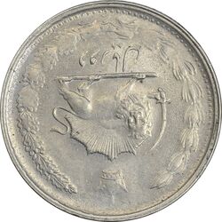 سکه 2 ریال 2536 دو تاج (چرخش 180 درجه) - AU50 - محمد رضا شاه