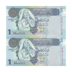 اسکناس 1 دینار بدون تاریخ (2004) جماهیریه - جفت - UNC64 - لیبی