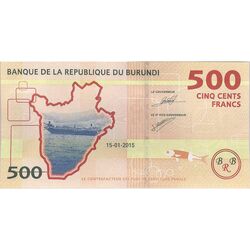 اسکناس 500 فرانک 2015 جمهوری - تک - UNC64 - بوروندی