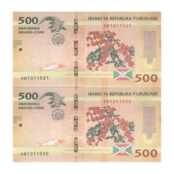 اسکناس 500 فرانک 2015 جمهوری - جفت - UNC64 - بوروندی