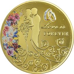 مدال هدیه ازدواج - طلایی - UNC - مدل 3