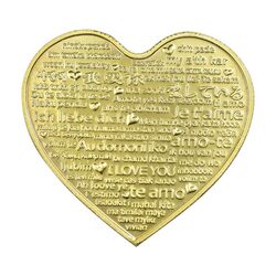 مدال هدیه ازدواج - طرح قلب - طلایی - UNC