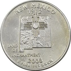 سکه کوارتر دلار 2008D ایالتی (نیومکزیکو) - AU - آمریکا