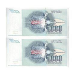 اسکناس 1000 دینار 1991 جمهوری فدرال سوسیالیستی - جفت - UNC63 - یوگوسلاوی