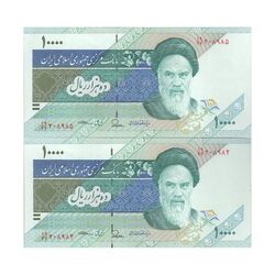 اسکناس 10000 ریال (طیب نیا - سیف) امام - جفت - AU53 - جمهوری اسلامی
