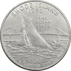 سکه کوارتر دلار 2001D ایالتی (رود آیلند) - AU - آمریکا