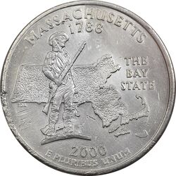 سکه کوارتر دلار 2000D ایالتی (ماساچوست) - AU - آمریکا