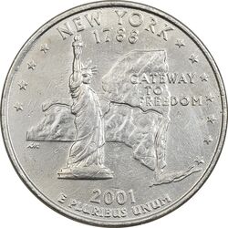 سکه کوارتر دلار 2001P ایالتی (نیویورک) - AU - آمریکا