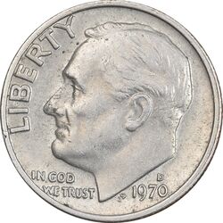 سکه 1 دایم 1970D روزولت - EF40 - آمریکا