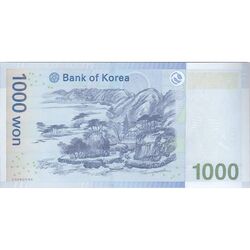 اسکناس 1000 وون بدون تاریخ (2007) جمهوری - تک - UNC64 - کره جنوبی