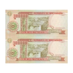 اسکناس 100000 متیکال 1993 جمهوری - جفت - UNC64 - موزامبیک