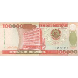 اسکناس 100000 متیکال 1993 جمهوری - تک - UNC64 - موزامبیک