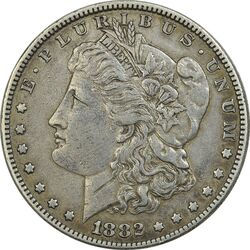 سکه یک دلار 1882 مورگان - EF45 - آمریکا