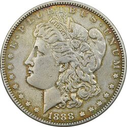 سکه یک دلار 1888 مورگان - AU58 - آمریکا