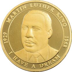مدال طلا یادبود مارتین لوتر کینگ - PF64 - جمهوری لیبریا