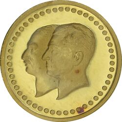 مدال طلا 2.5 گرمی بانک ملی (با کاو فابریک پلمب) - MS66 - محمد رضا شاه