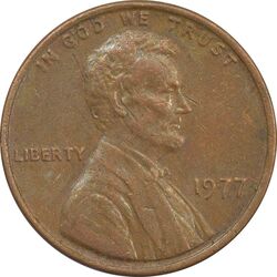 سکه 1 سنت 1977 لینکلن - EF - آمریکا