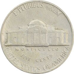 سکه 5 سنت 1961 جفرسون - VF35 - آمریکا