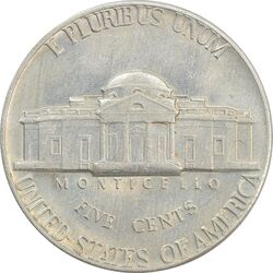 سکه 5 سنت 1972 جفرسون - AU50 - آمریکا