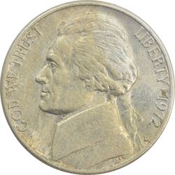 سکه 5 سنت 1972D جفرسون - EF40 - آمریکا