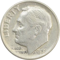 سکه 1 دایم 1958D روزولت - EF40 - آمریکا