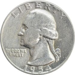 سکه کوارتر دلار 1954 واشنگتن - VF25 - آمریکا