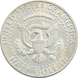 سکه نیم دلار 1964D کندی - AU58 - آمریکا