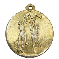 مدال آویز ورزشی طلا بسکتبال مازندران - EF - محمد رضا شاه