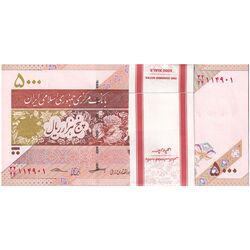 بسته اسکناس 5000 ریال امام (کرباسیان - سیف) - UNC - جمهوری اسلامی
