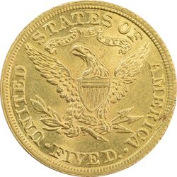 سکه طلا 5 دلار 1908 - MS63 - آمریکا