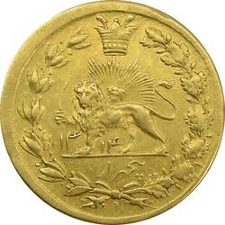 سکه طلا 5000 دینار 1314 خطی (تاریخ فشرده) - AU55 - مظفرالدین شاه